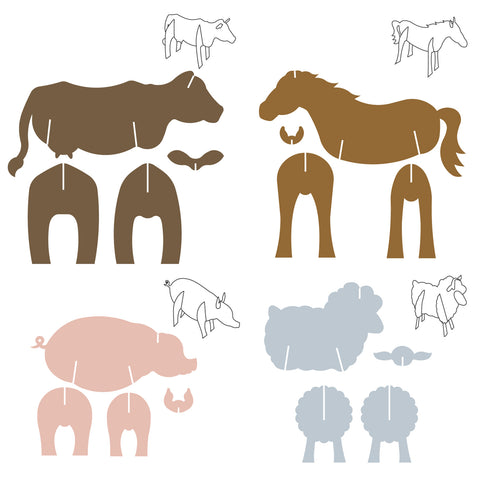 Farm Animal Set (3-D)