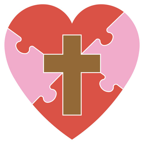 Puzzle-Heart w/Cross