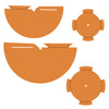 Two different sizes of cone tops and bases to make 3-D cones