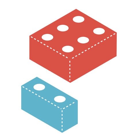 lego, 3-D block with holes